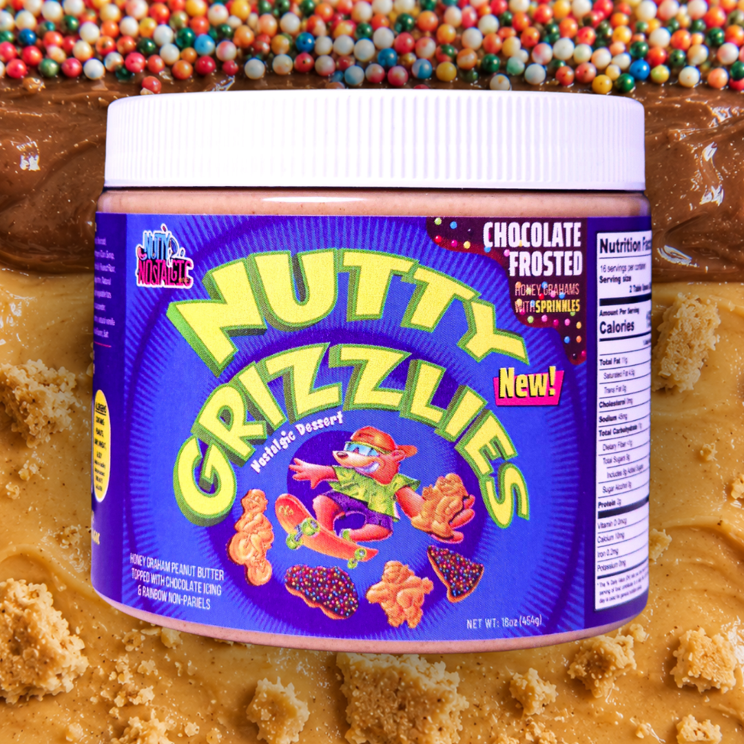 Nutty Grizzlies nut butter jar