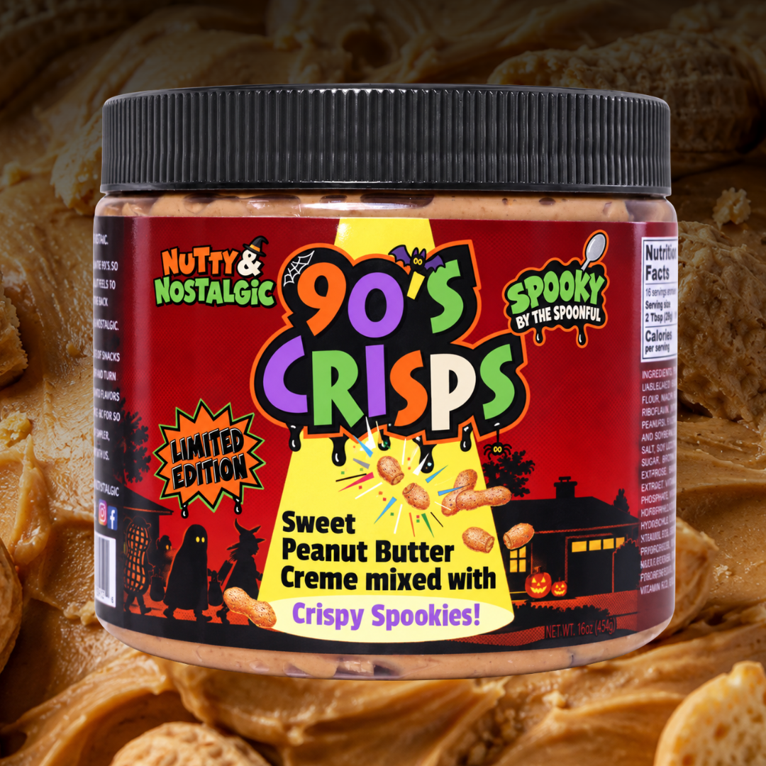 90's Crisps nut butter jar