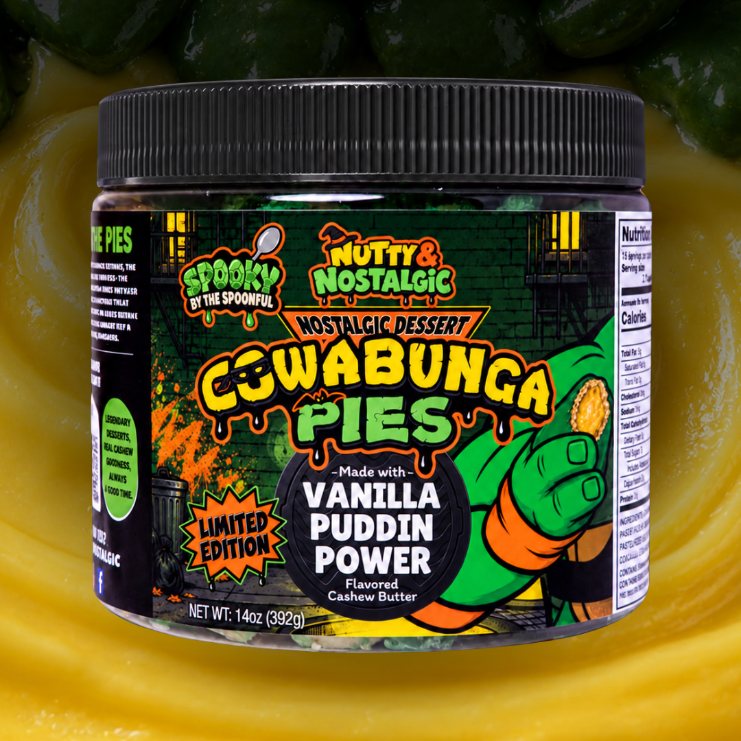 Cowabunga Pies nut butter jar
