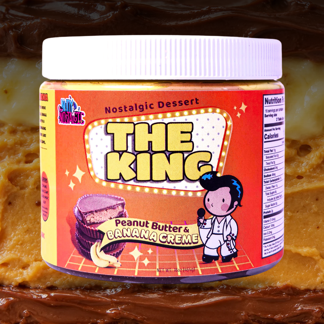 The King PB & Banana Creme nut butter jar