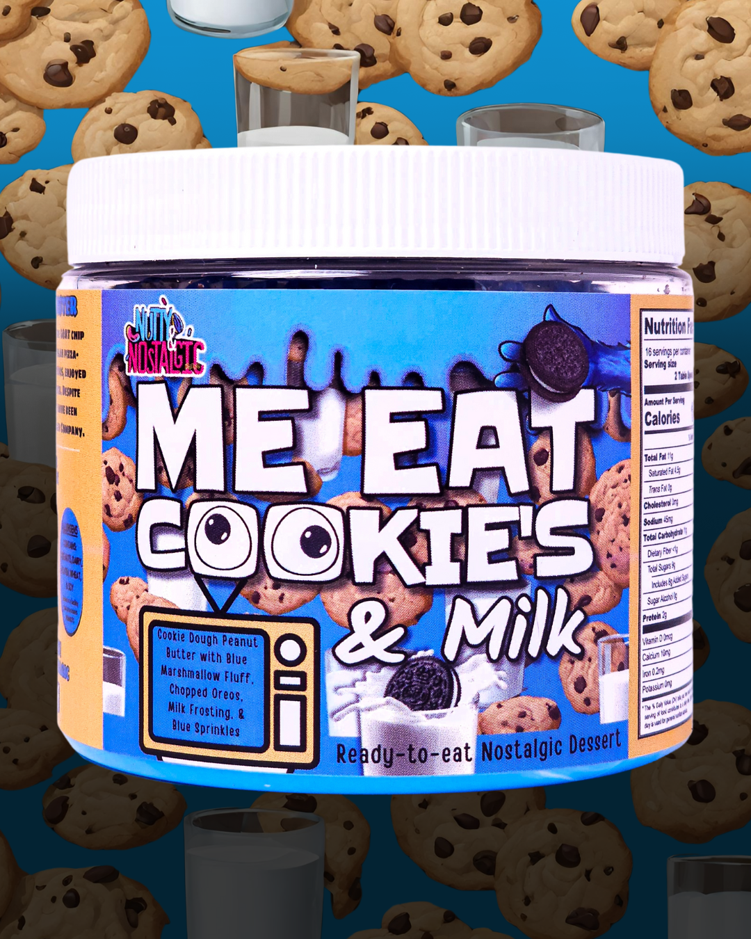 ME EAT COOKIES & MILK