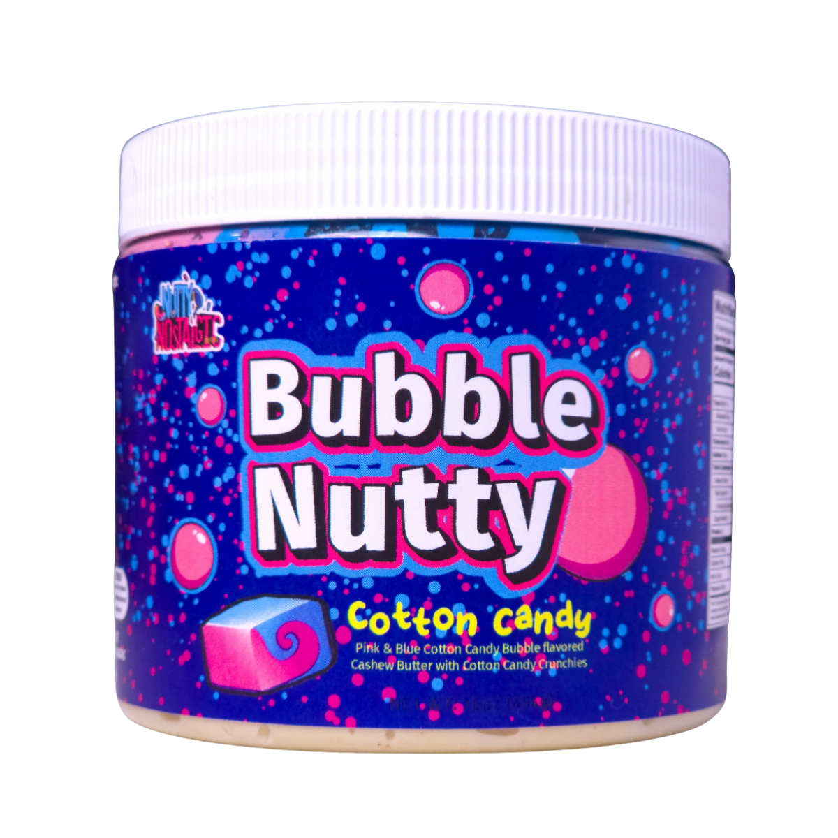 Bubble Nutty (Cotton Candy) nut butter jar