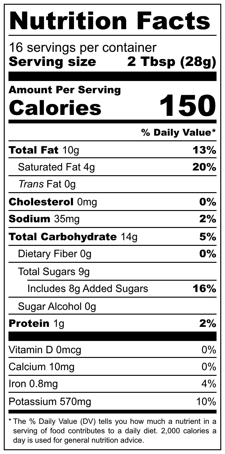 Two Little Cakes Nutrition Facts panel