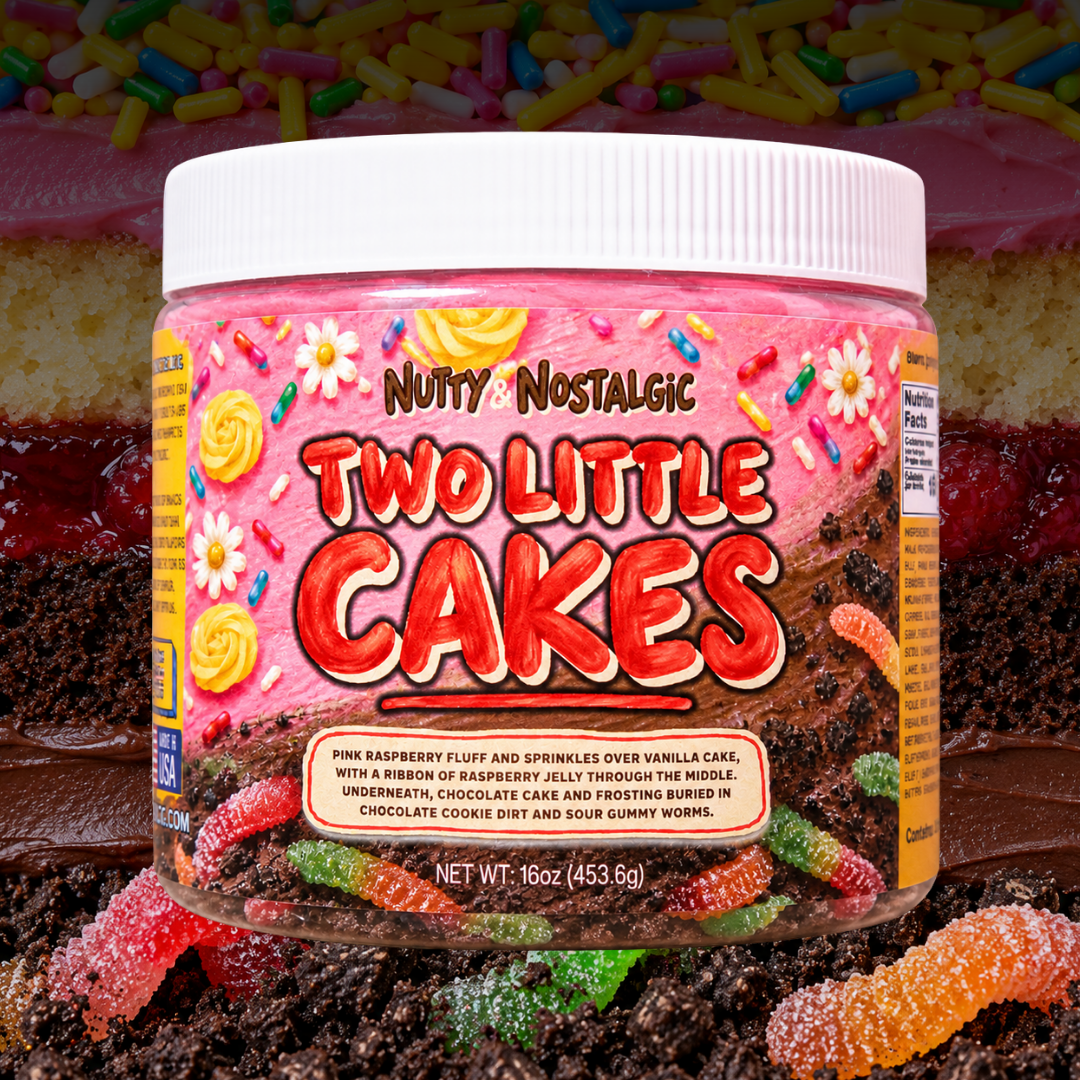 Two Little Cakes nut butter jar